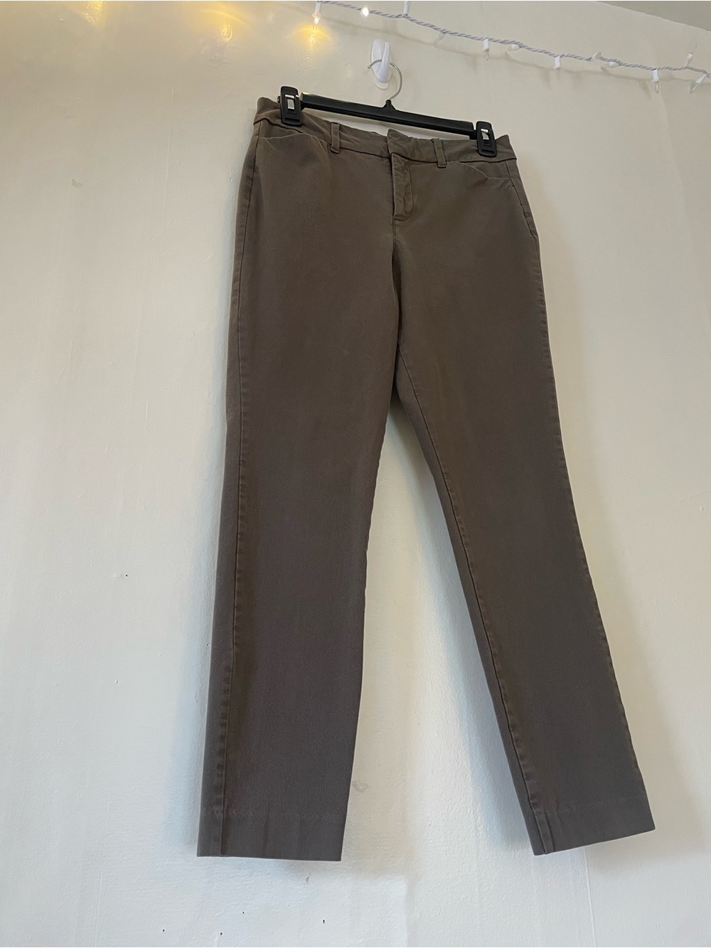 Old Navy Pixie Skinny Trouser Slim Straight Ankle Brown Office Work Mid Rise - Picture 14 of 15